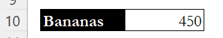 SUMIF result showing 450