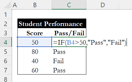 IF function returning Pass or Fail