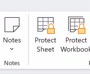 Protect Sheet dialog box with password and permissions